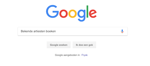 Google bekende artiesten boeken